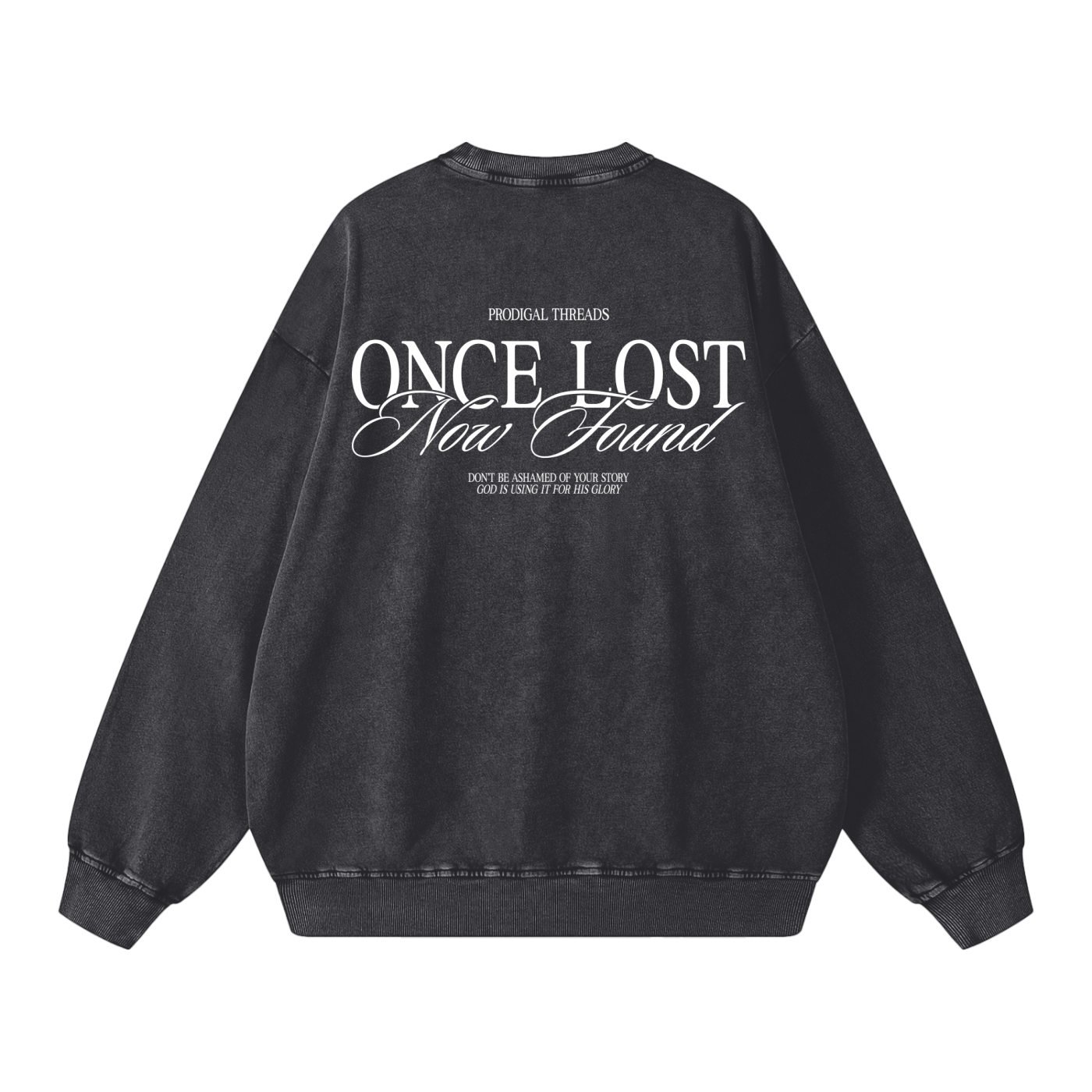 Once Lost, Now Found Acid Wash Sweater