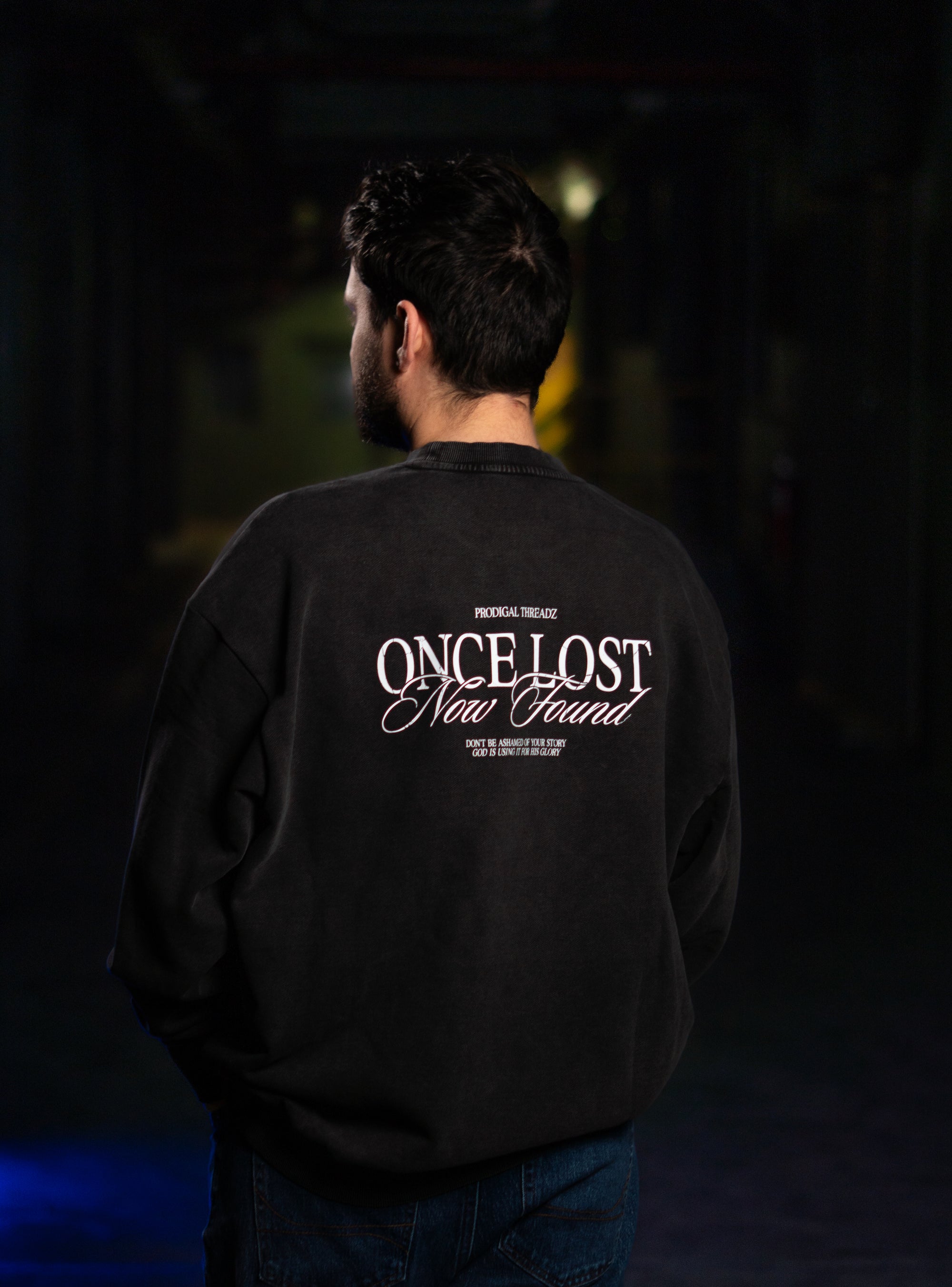 Once Lost, Now Found Acid Wash Sweater