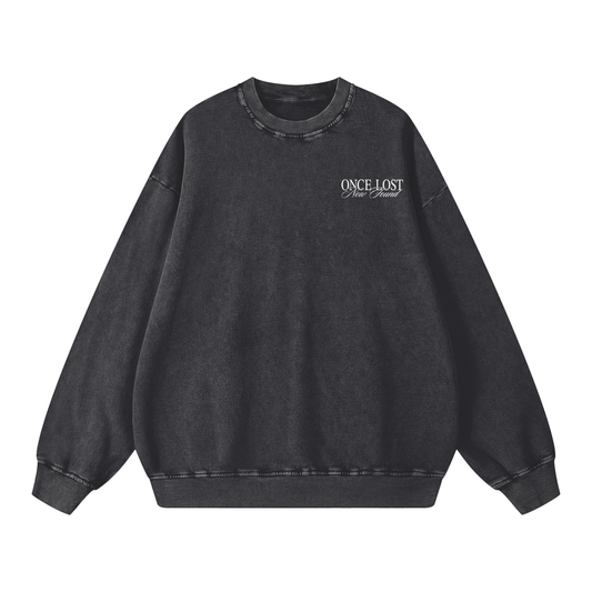 Once Lost, Now Found Acid Wash Sweater